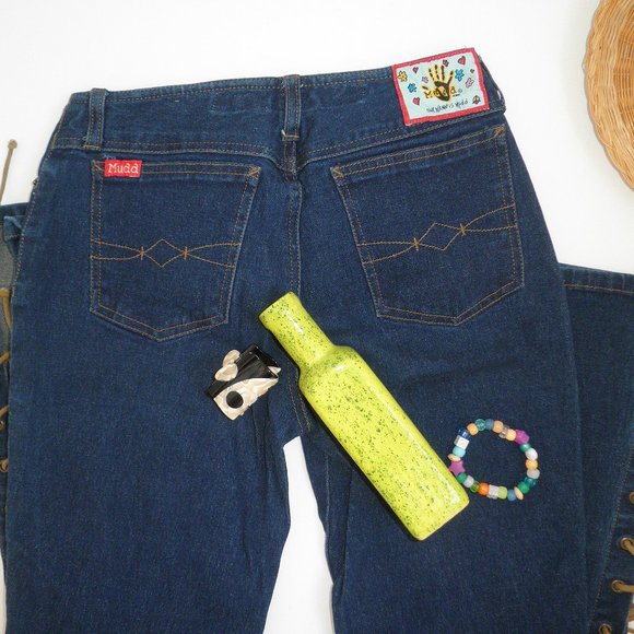 Vintage 90's Lace Up Leg MUDD Flare Jeans - Picture 6 of 7